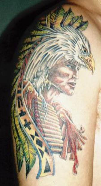 Native American Tattoo On Shoulder