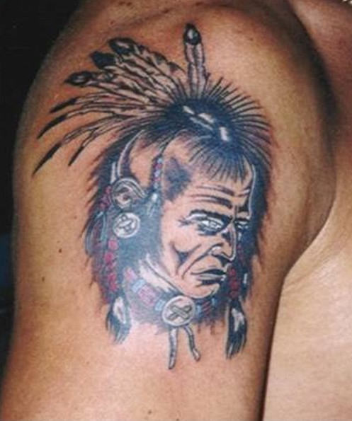 Native American Man On Shoulder
