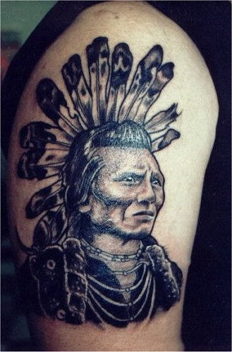 Native American Tattoo On Shoulder