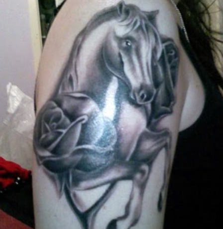 Horse Tattoo On Shoulder