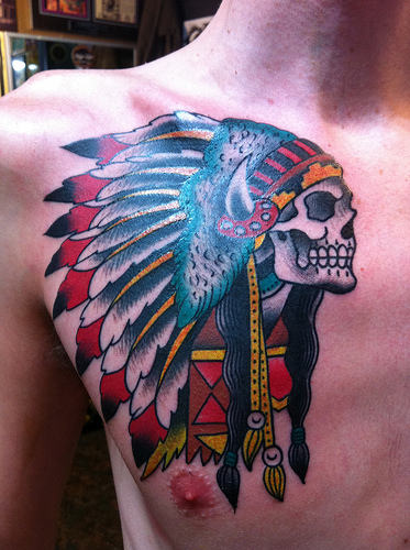 Native American Tattoo On Chest