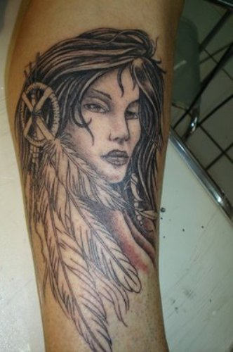American Native Girl Tattoo
