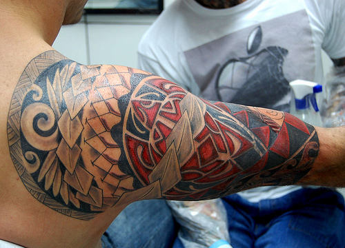 Polynesian Tattoo On Shoulder