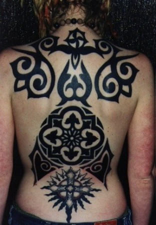 Polynesian Tattoo On Whole Back