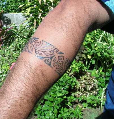Polynesian Band Tattoo On Arm