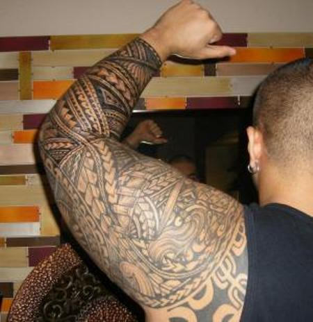 Samoan Tattoo On Shoulder and Arm