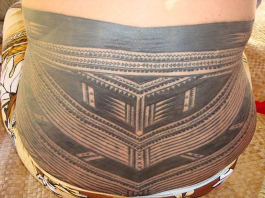 Samoan Tattoo On Waist and Back