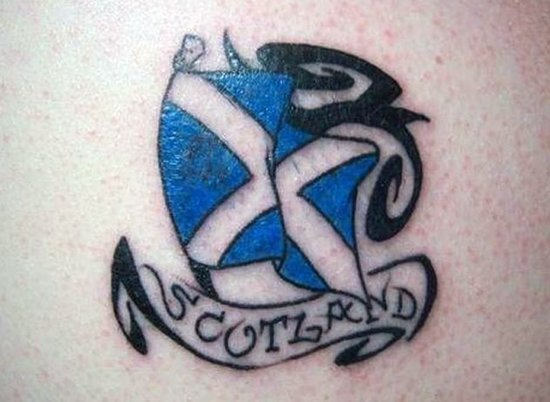 Scotland Flag Tattoo Design