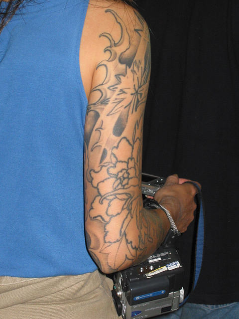 Thai Flowers Tattoo On Arm