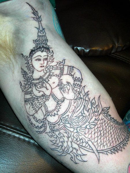 Thai Goddess Tattoo On Shoulder