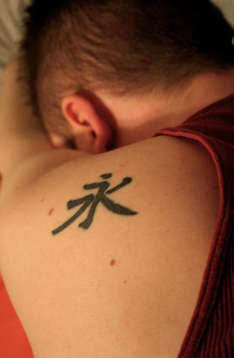 Tibetan Tattoo On Shoulder