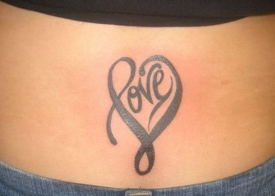 Love Tattoo on Lower Back
