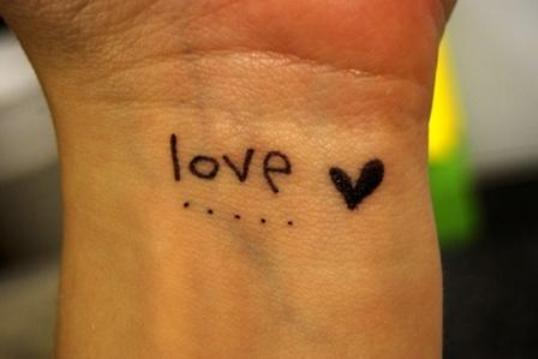 Love Tattoo Design on Wrist