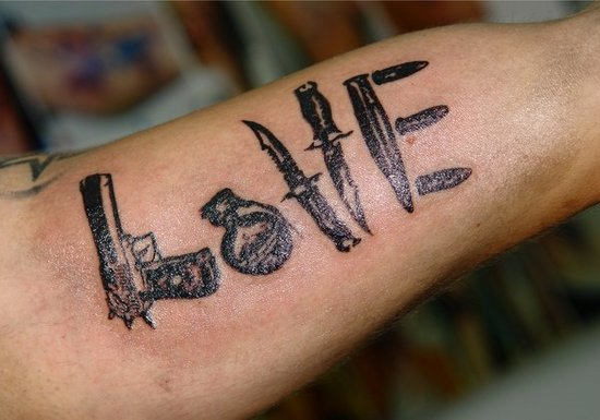 Love Tattoo Gangsta Style