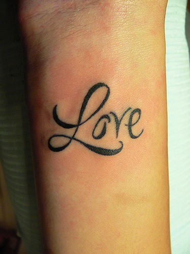 Calligraphy Love Tattoo 