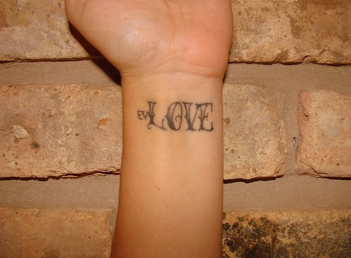 Love Tattoo on Wrist