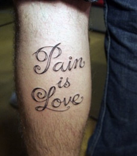 Love Tattoo On Leg