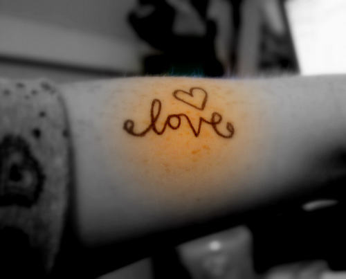 Love Tattoo On Arm