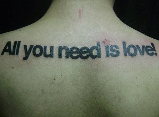 Love Tattoo On Back