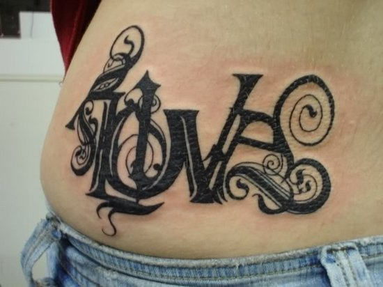 Winning Love Tattoo On Waist