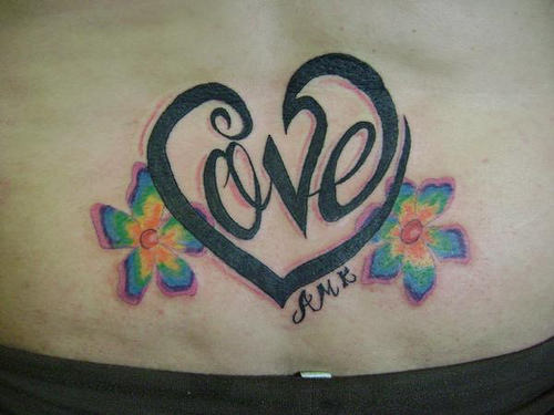 Love Tattoo On Waist