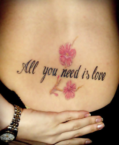 Love Tattoo On Waist