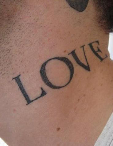 Love Tattoo On Neck