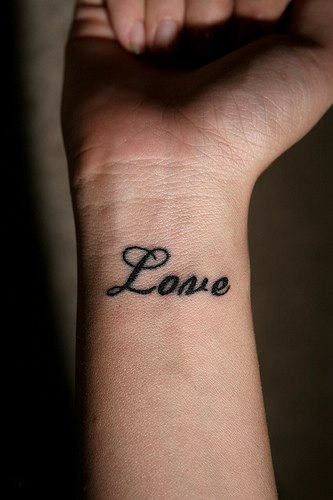 Love Tattoo On Wrist