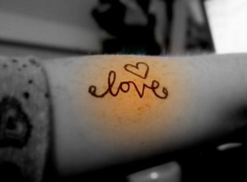 Love Tattoo On Arm