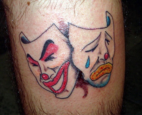 Happy and Sad Mask Tattoo