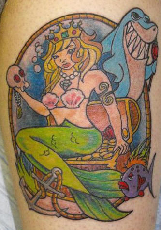 Green Mermaid Tattoo