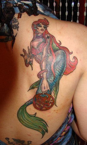 Mermaid Tattoo On Back