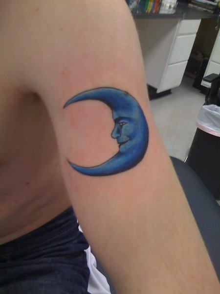 Blue Moon Tattoo Design