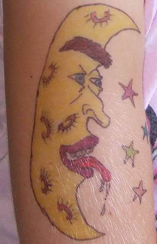 Funny Moon Tattoo