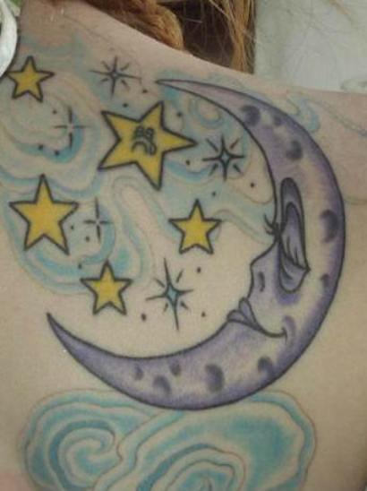 Moon Tattoo On Back