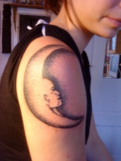 Moon Face Tattoo