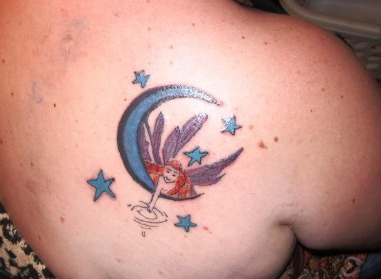 Moon Tattoo On Back