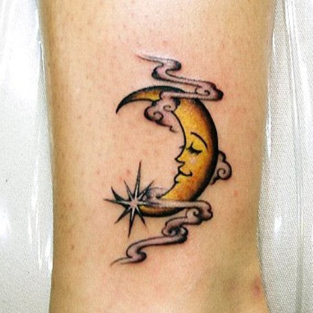Sleeping Moon Tattoo