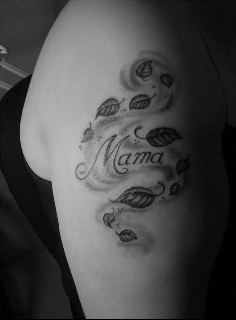 Mama Memorial Tattoo On Shoulder