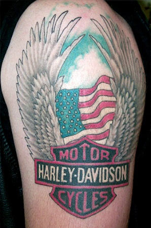 Motorcycle Tattoo On Shoulder