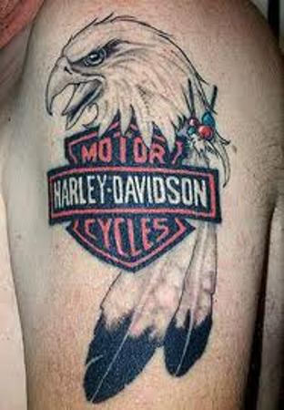Harley-Davidson Tattoo On Shoulder
