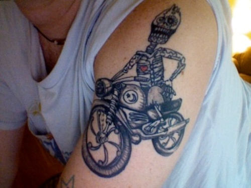 Motorcycle Tattoo On Shoulder