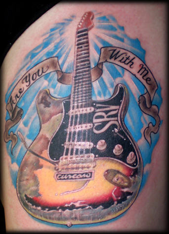Guitar & Words Tattoo