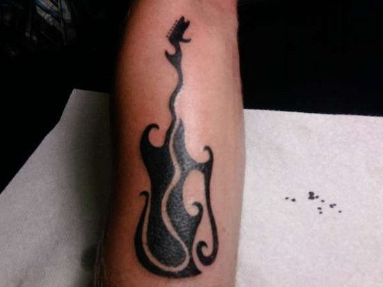 Black Guitar Tattoo