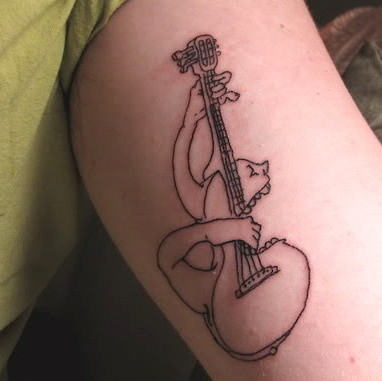 Guitar Tattoo On Arm