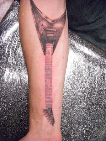 Guitar Tattoo On Arm