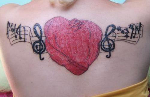 Music Tattoo On Back