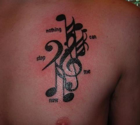 Music Tattoo On Chest