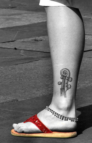 Music Tattoo On Ankle