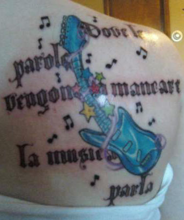 Splendid Music Tattoo On Back